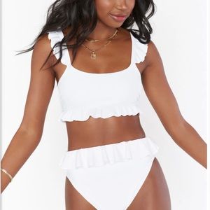 Show me your Mumu seaside ruffle small top and medium bottoms